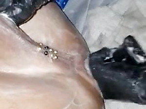 Busty Eve gets wet pussy fucked by her first big black cock