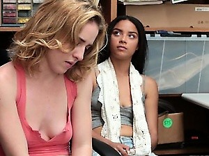 Shoplifters Bonnie and Maya pounded in their pussies