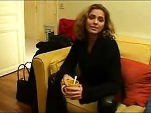 Classy european babe masturbating solo