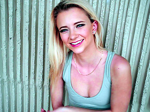 Blonde amateur teen shaves her sexy legs and tight pussy