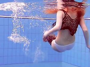 Matrosova hot ginger pussy in the pool