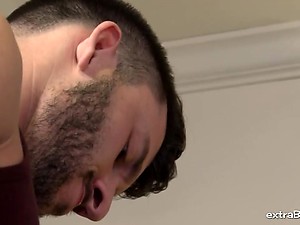 Ebony Slut Ashley Love Has a BBC Pushed in Her Mouth and Twat